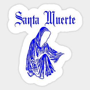 Santa Muerte Virgen Black Unisex T-shirt, XS-5XL Santa Muerte Virgin Shirt, Santisma Shirt, Saint of Death Shirt, Skeleton Saint Blk Sticker